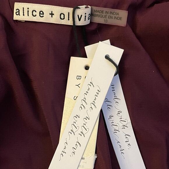 Alice and Olivia Purple Sequined Mini Dress Size 10 New Retails $495 - Picture 4 of 7